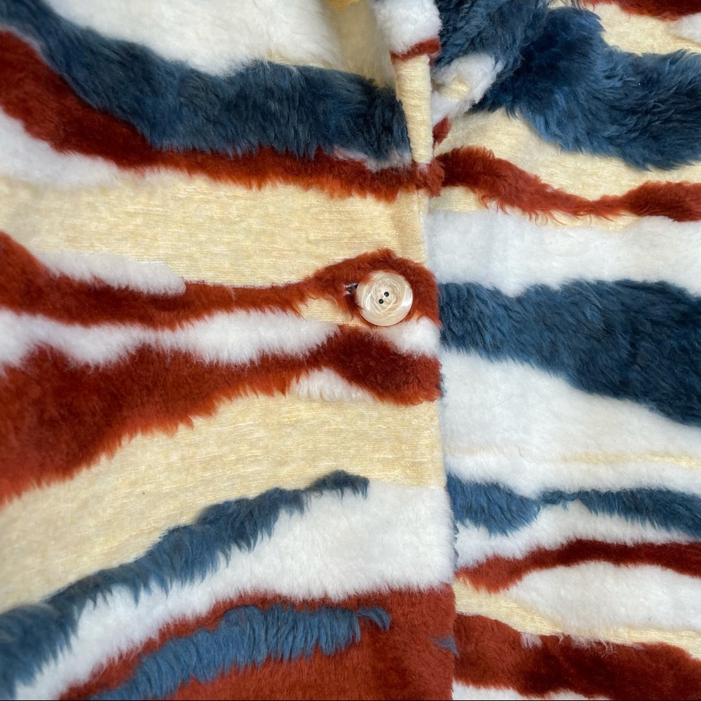 Anthropologie faux fur multicolor coat size M - Picture 5 of 15